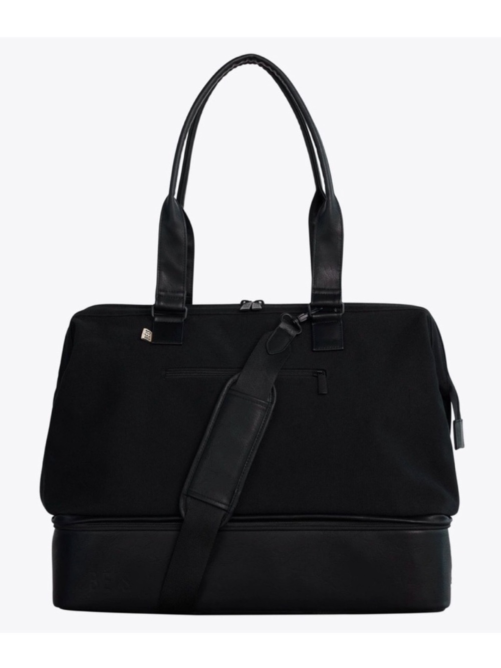 BEIS Black Weekender Tote with Removable Strap